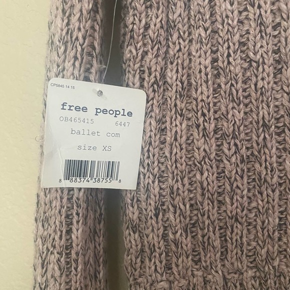 Free People Marled Knit Turtleneck Cropped Sweater - Picture 5 of 6